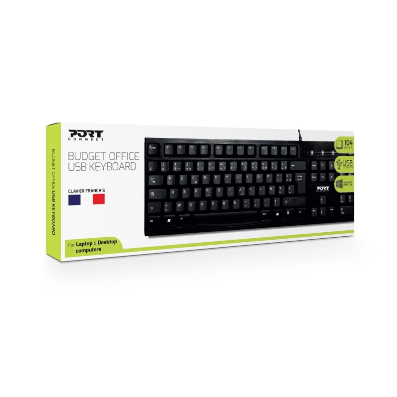 PORT Designs PORT OFFICE näppäimistö – USB – AZERTY – ranskalainen asettelu – musta