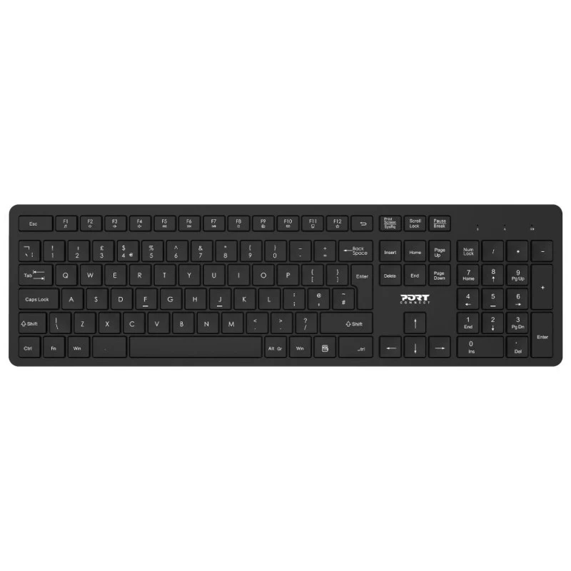 PORT Designs 900904 täysikokoinen langaton näppäimistö ja hiiri -yhdistelmä – AZERTY – musta