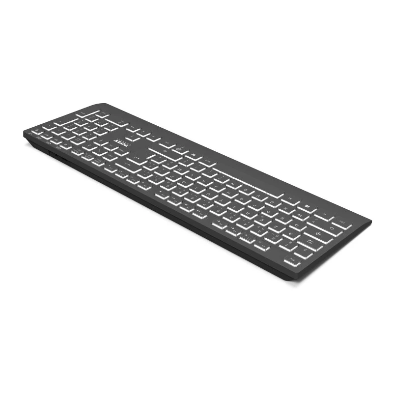 PORT Designs langaton ladattava taustavalaistu näppäimistö – ranskalainen AZERTY-asettelu – musta