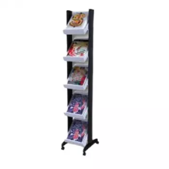 PAPERFLOW Corner 259N.01 lehtiteline harmaa/musta 5 lokeroa