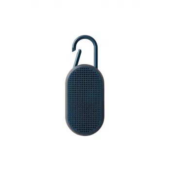 Lexon Mino T kannettava Bluetooth-kaiutin lataustelineellä ja karabiinilla, tummansininen, IPX4, 3W, TWS, selfie-kaukolaukaisin, LA124DB9
