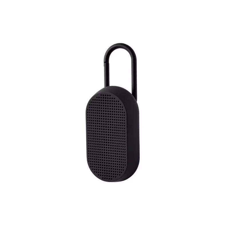 Lexon Mino T kannettava Bluetooth-kaiutin lataustelineellä ja karabiinilla, musta