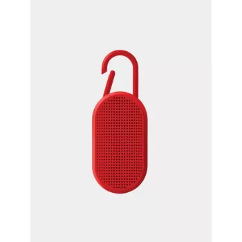 Lexon Mino T kannettava Bluetooth-kaiutin jalustalla ja karabiinilla, punainen