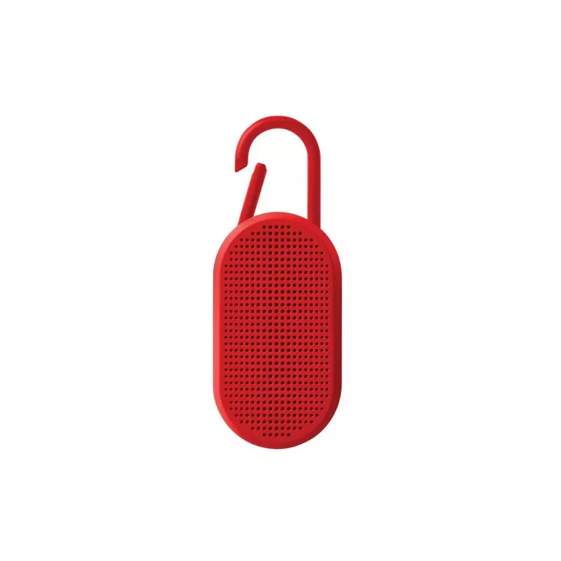 Lexon Mino T kannettava Bluetooth-kaiutin jalustalla ja karabiinilla, punainen