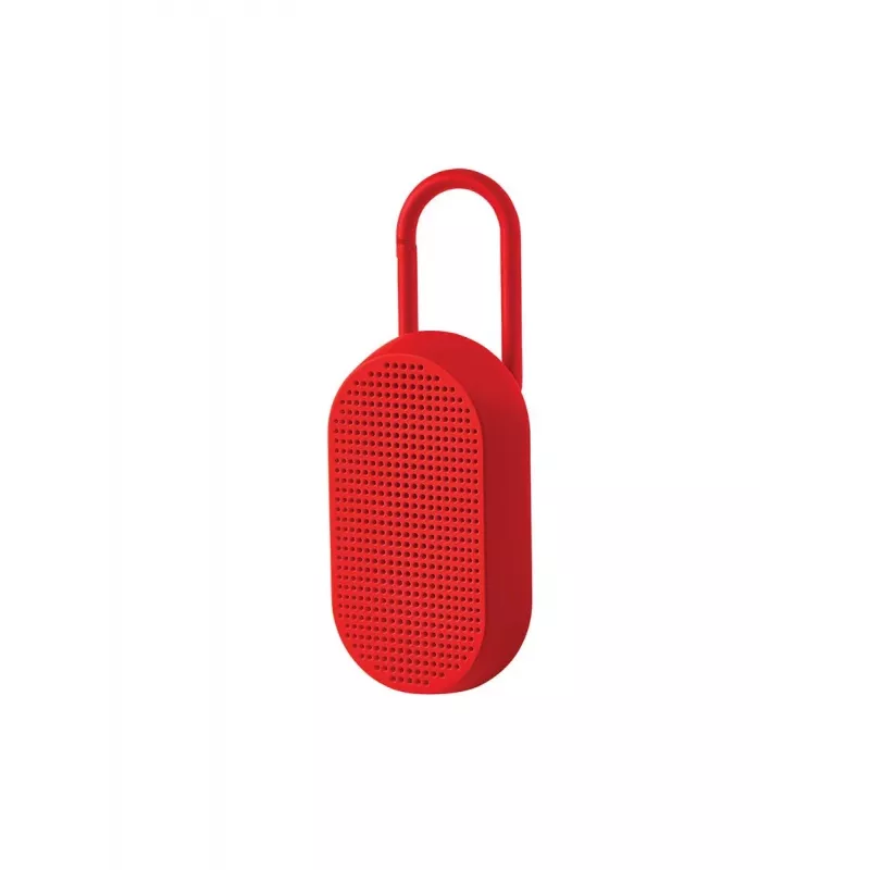 Lexon Mino T kannettava Bluetooth-kaiutin jalustalla ja karabiinilla, punainen
