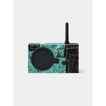 Lexon Tykho 3 X JMB Radio Bluetooth kannettava FM-radio Basquiat-taideteoksella, musta