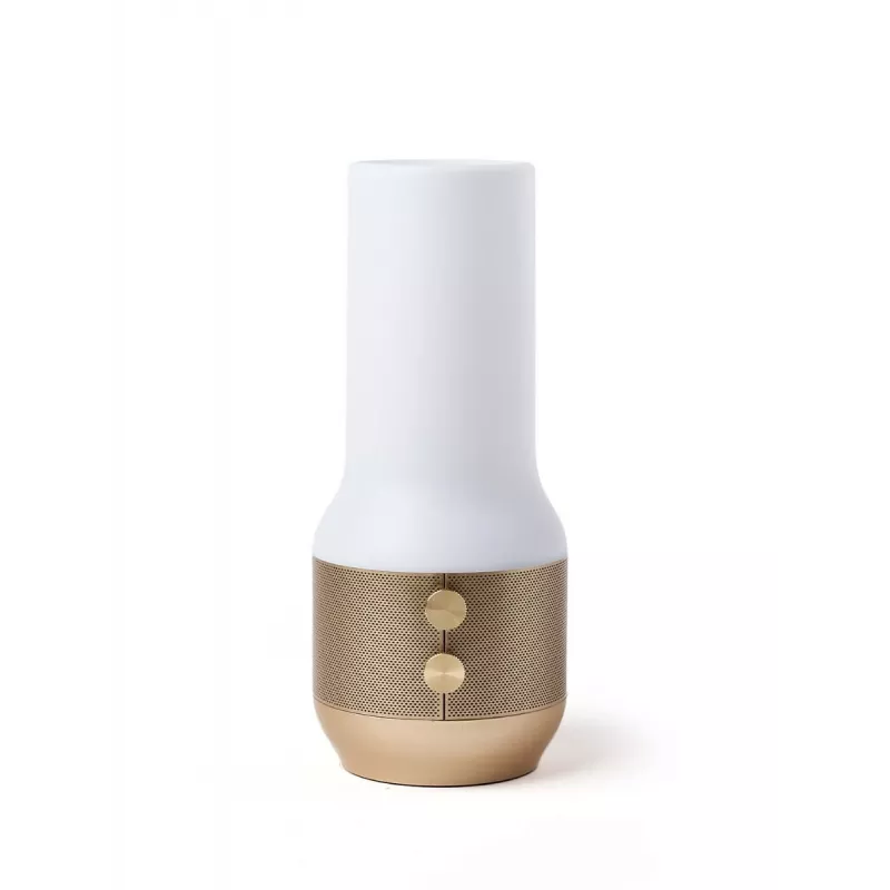 LEXON Terrace+ 3-in-1 LED-valaisin, Bluetooth-kaiutin, Powerbank 2000 mAh, Gold LA134D
