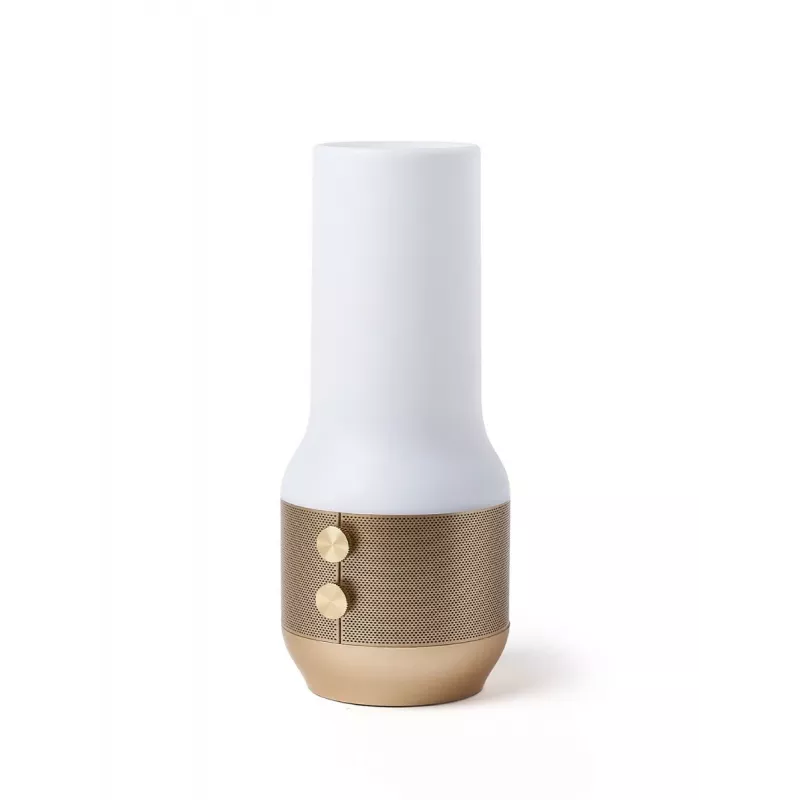 LEXON Terrace+ 3-in-1 LED-valaisin, Bluetooth-kaiutin, Powerbank 2000 mAh, Gold LA134D