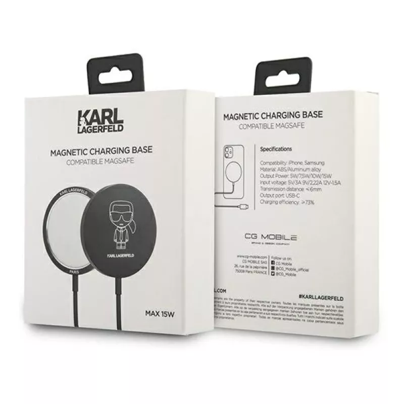 Karl Lagerfeld MagSafe-yhteensopiva langaton laturi 15W musta
