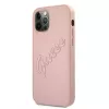 Guess GUHCP12LRSAVSRG Saffiano Vintage Script kova kotelo Apple iPhone 12 Pro Max, pinkki