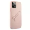 Guess GUHCP12LRSAVSRG Saffiano Vintage Script kova kotelo Apple iPhone 12 Pro Max, pinkki