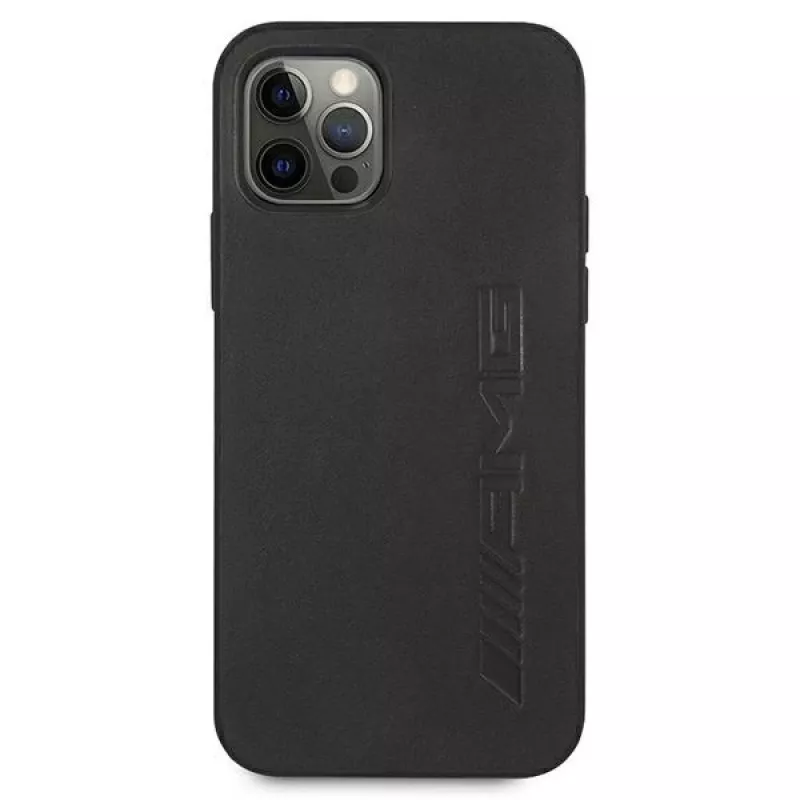 AMG Hardcase Leather Hot Stamped -kotelo Apple iPhone 12 Pro Max 6,7 inch musta