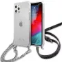 Guess GUHCP12LKC4GSSI iPhone 12 Pro Max 6,7 inch läpinäkyvä kova kotelo hopeaketjulla - 4G-kokoelma