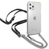 Guess GUHCP12LKC4GSSI iPhone 12 Pro Max 6,7 inch läpinäkyvä kova kotelo hopeaketjulla - 4G-kokoelma