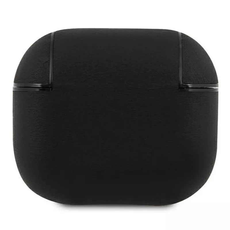 BMW BMA3SSLBK AirPods 3 -suojakotelo musta aitoa nahkaa hopeinen logo