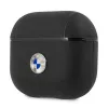 BMW BMA3SSLBK AirPods 3 -suojakotelo musta aitoa nahkaa hopeinen logo