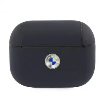 BMW AirPods Pro -suojakotelo laivastonsininen aitoa nahkaa hopeinen logo