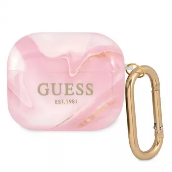 Guess GUA3UNMP AirPods 3 kotelo pinkki Marble Collection
