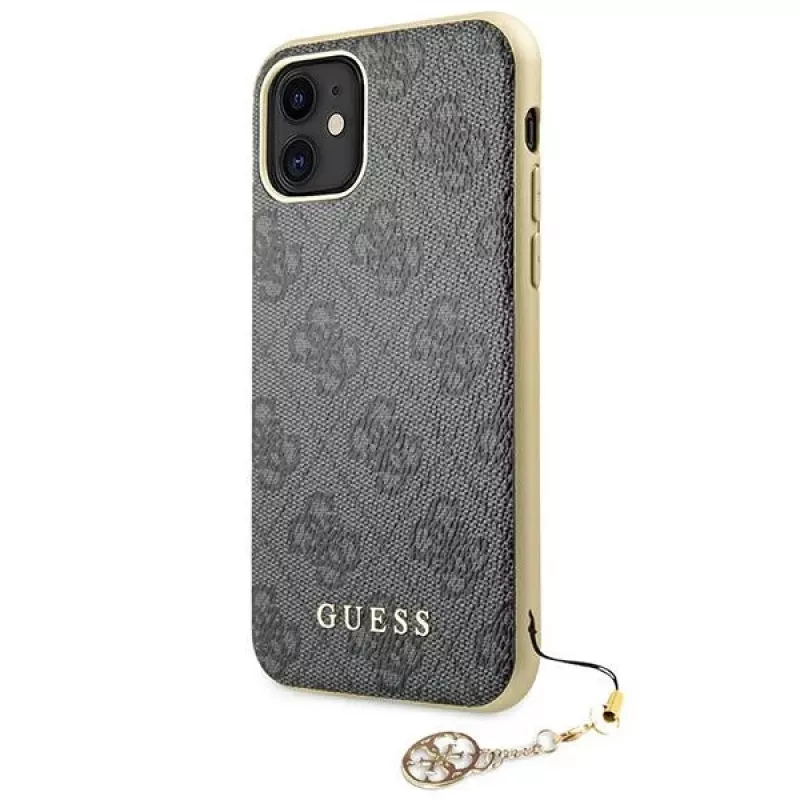 Guess GUHCN61GF4GGR iPhone 11 6,1 inch kova kotelo 4G Charms Collection - harmaa