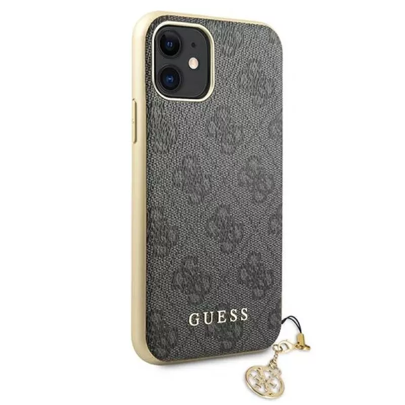 Guess GUHCN61GF4GGR iPhone 11 6,1 inch kova kotelo 4G Charms Collection - harmaa