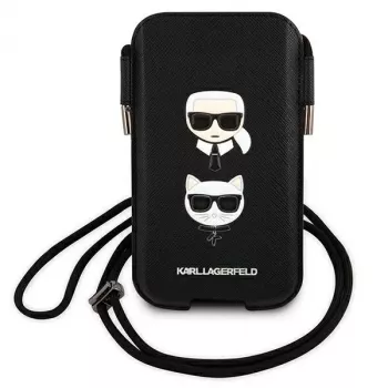 Karl Lagerfeld Ikonik Karl & Choupette Head Saffiano kova kotelo Apple iPhone 12 Pro Max 6,7