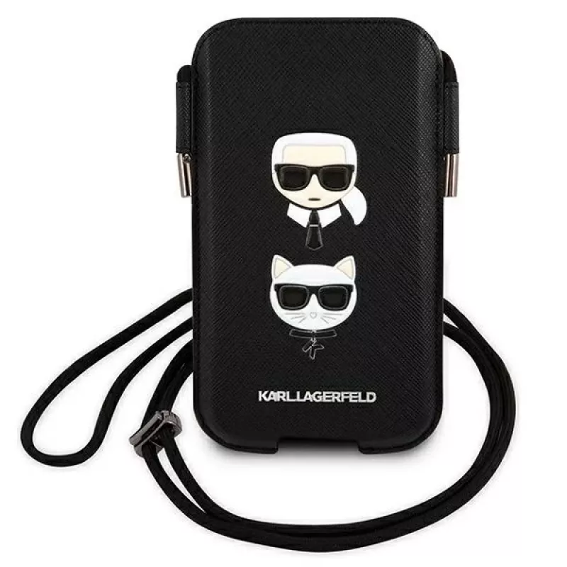 Karl Lagerfeld Ikonik Karl & Choupette Head Saffiano kova kotelo Apple iPhone 12 Pro Max 6,7