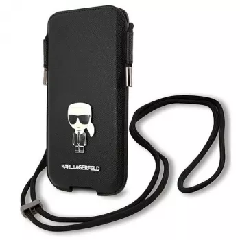 Karl Lagerfeld Saffiano Ikonik kova kotelo Apple iPhone 12 Pro Max, musta