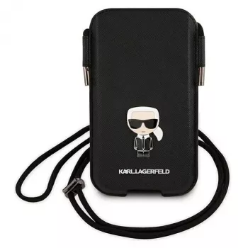 Karl Lagerfeld Saffiano Ikonik kova kotelo Apple iPhone 12 Pro Max, musta