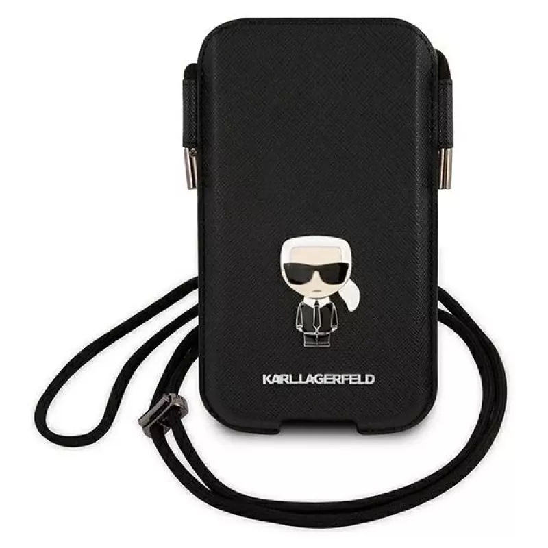 Karl Lagerfeld Saffiano Ikonik kova kotelo Apple iPhone 12 Pro Max, musta