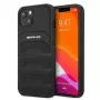 AMG AMHCP13SGSEBK iPhone 13 Mini 5,4 inch kova kotelo nahka musta kohokuvioidut linjat