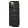 AMG AMHCP13LGSEBK iPhone 13 Pro / 13 6.1 musta kova kotelo nahka Debossed Lines