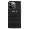 AMG AMHCP13LGSEBK iPhone 13 Pro / 13 6.1 musta kova kotelo nahka Debossed Lines
