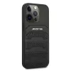 AMG AMHCP13LGSEBK iPhone 13 Pro / 13 6.1 musta kova kotelo nahka Debossed Lines