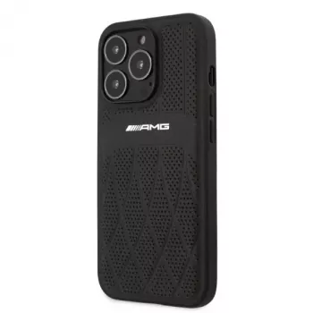 AMG AMHCP13LOSDBK iPhone 13 Pro kova kotelo nahka Curved Lines musta