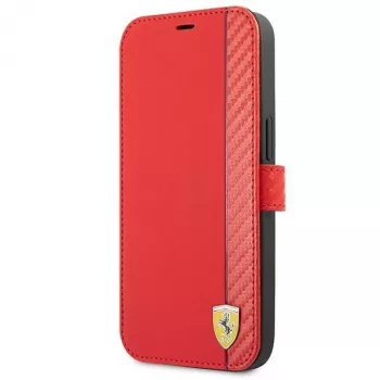 Ferrari FESAXFLBKP13SRE On Track Carbon Stripe kotelo iPhone 13 mini, punainen