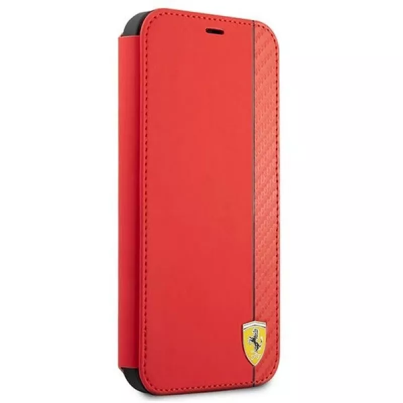 Ferrari FESAXFLBKP13SRE On Track Carbon Stripe kotelo iPhone 13 mini, punainen