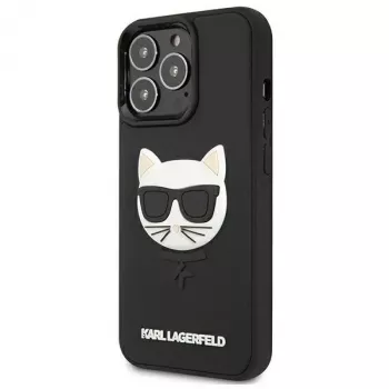Karl Lagerfeld KLHCP13LCH3DBK kova kotelo 3D Rubber Choupette iPhone 13 Pro / 13 6,1