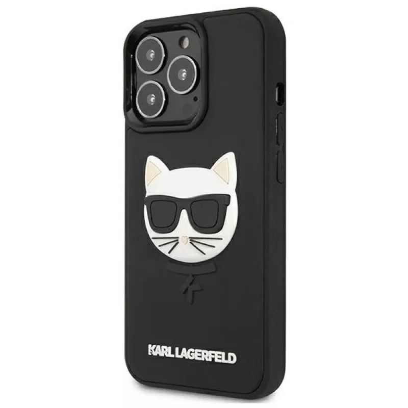 Karl Lagerfeld KLHCP13LCH3DBK kova kotelo 3D Rubber Choupette iPhone 13 Pro / 13 6,1