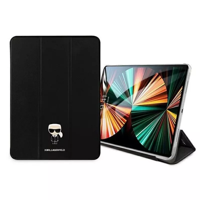 Karl Lagerfeld KLFC12OKMK kotelo iPad Pro 12,9 inch (2021/2022) - musta Saffiano Karl Iconic