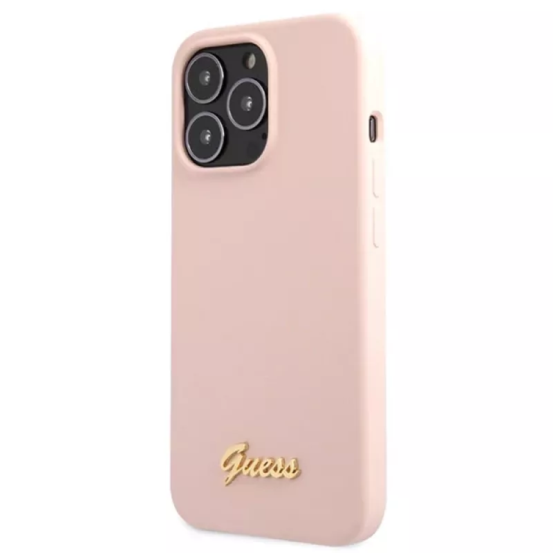 Guess Silicone Script Gold Logo -kovakotelo Apple iPhone 13 Pro Max 6,7
