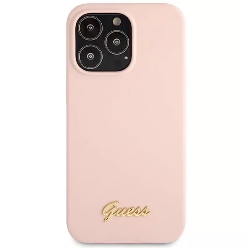 Guess Silicone Script Gold Logo -kovakotelo Apple iPhone 13 Pro Max 6,7