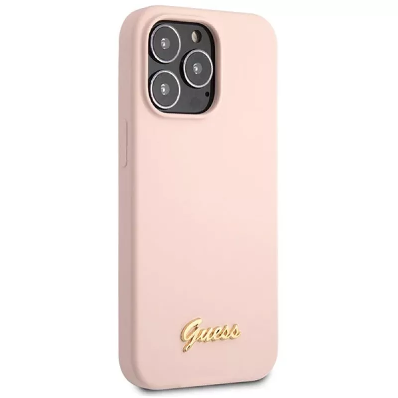 Guess Silicone Script Gold Logo -kovakotelo Apple iPhone 13 Pro Max 6,7