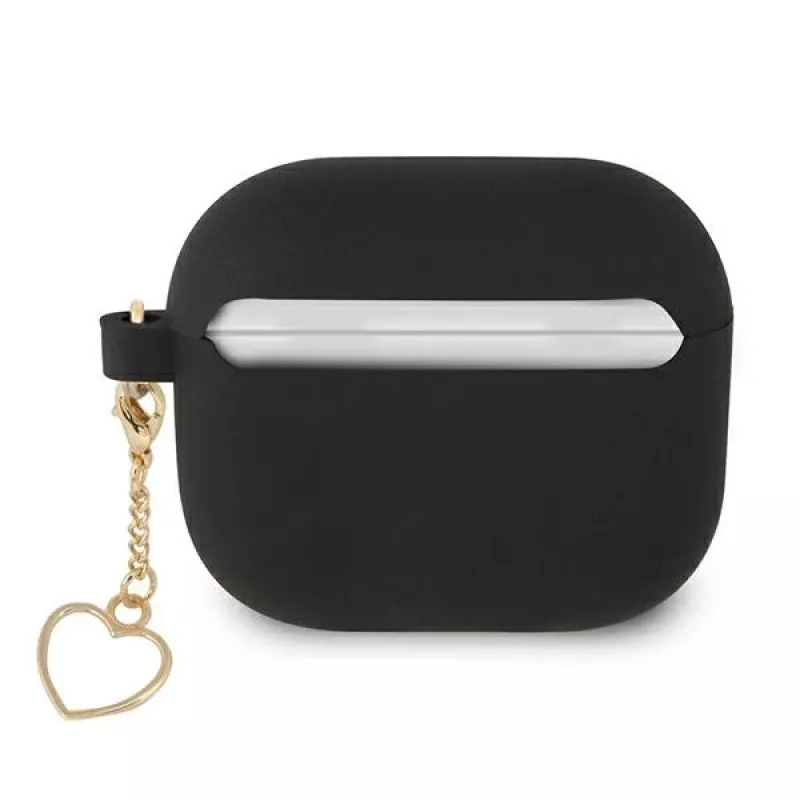 Guess GUA3LSCHSK AirPods 3 -silikonikotelo musta Charm Heart Collection