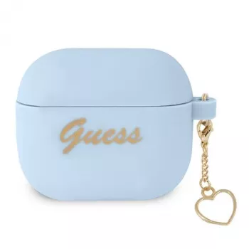Guess GUA3LSCHSB Charm Heart Collection AirPods 3 -silikonikotelo, sininen