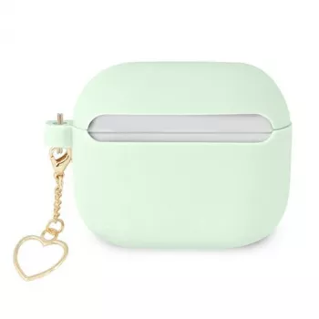 Guess GUA3LSCHSN AirPods 3 -kotelo, vihreä silikoni, Charm Heart Collection