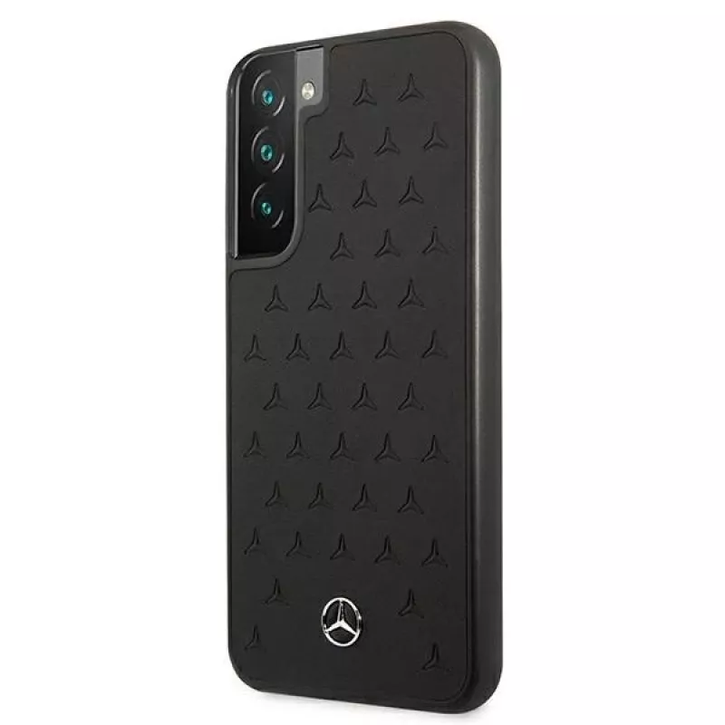 Mercedes-Benz MEHCS22MPSQBK S22+ kova nahkakotelo, Stars Pattern, musta