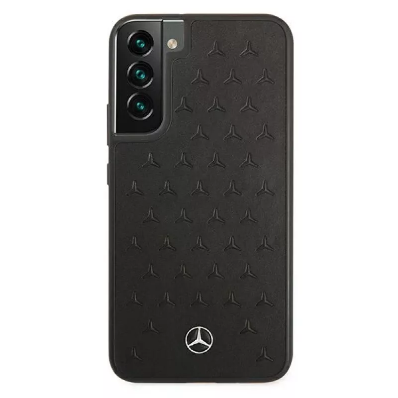 Mercedes-Benz MEHCS22MPSQBK S22+ kova nahkakotelo, Stars Pattern, musta