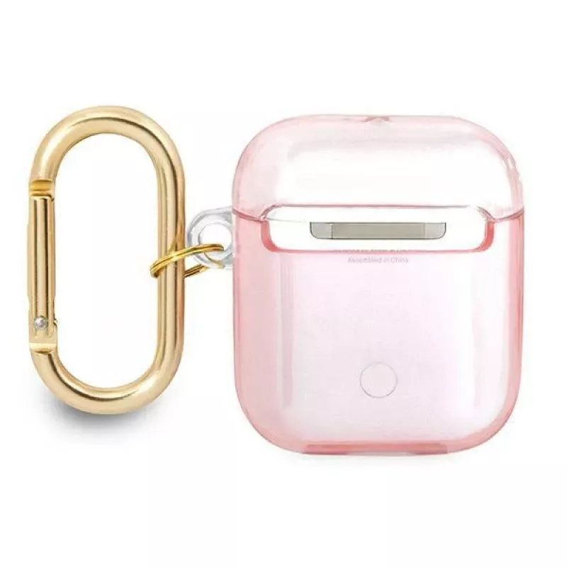 Guess GUA2HHTSP Strap Collection Apple AirPods 1/2 -suojakotelo - vaaleanpunainen