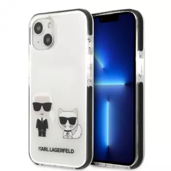 KARL LAGERFELD iPhone 13 mini kova kotelo, valkoinen Karl & Choupette