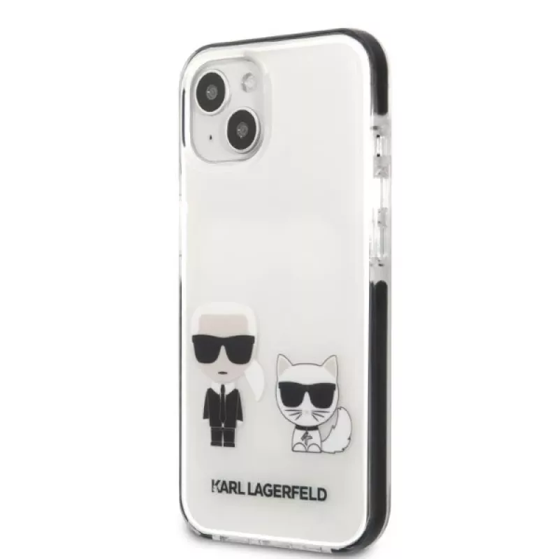 KARL LAGERFELD iPhone 13 mini kova kotelo, valkoinen Karl & Choupette